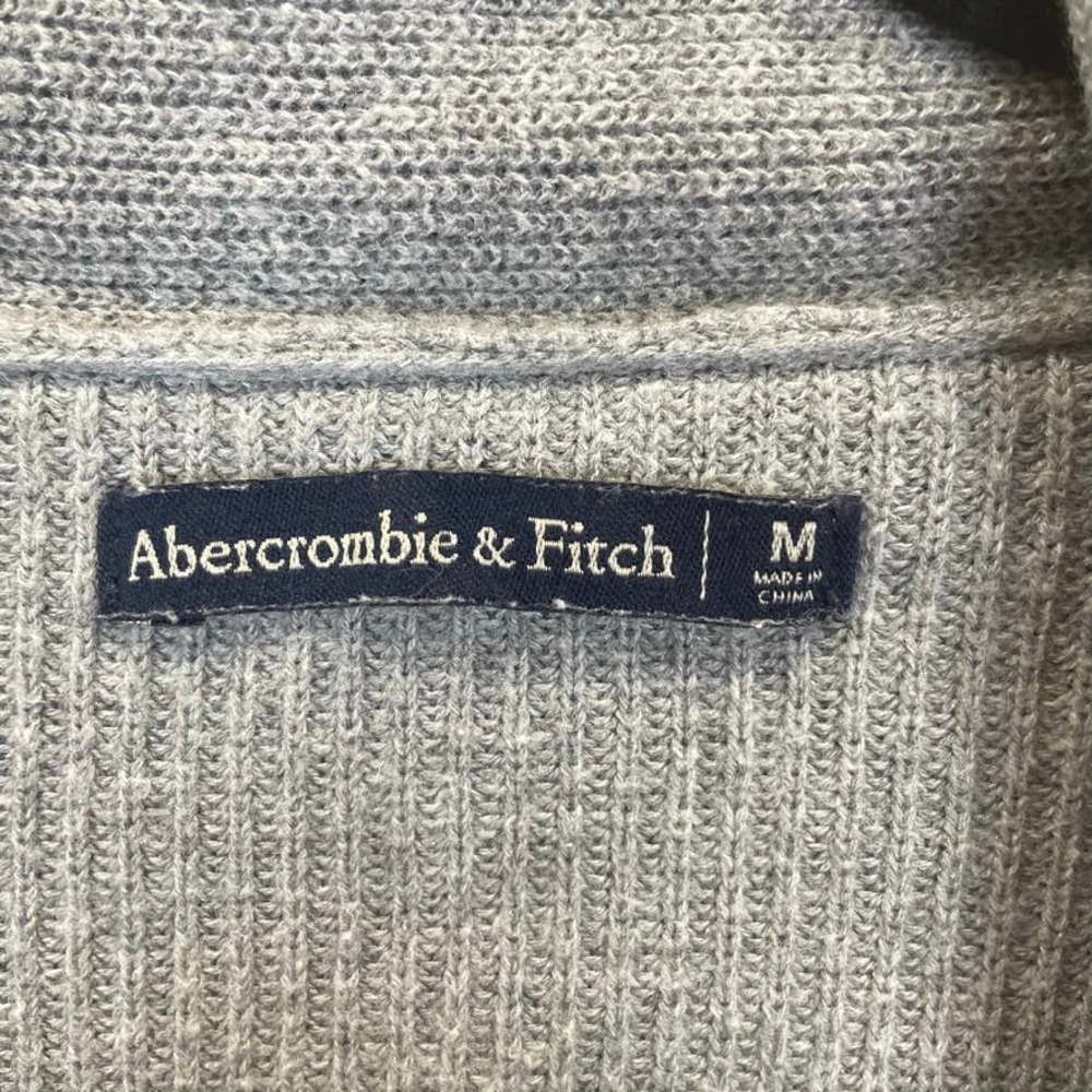 Abercrombie & Fitch Womens Cardigan Sweater Long Sleeve Front Pocket Gray Medium - Picture 5 of 11